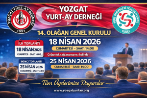 Derneğimizin 14. Olağan Genel Kurulu 18 Nisan 2026’da Yapılacak