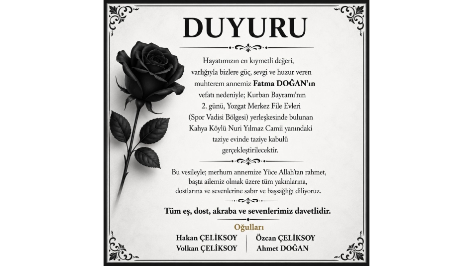 Başkanımız Hakan ÇELİKSOY’un Acı Günü