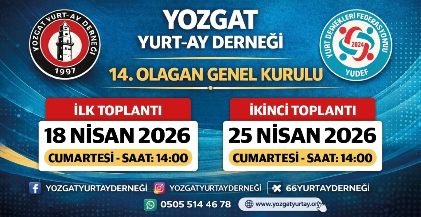 Derneğimizin 14. Olağan Genel Kurulu 18 Nisan 2026’da Yapılacak